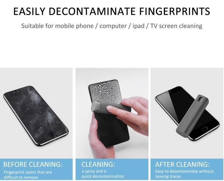 2 In 1 Phone Computer Screen Cleaner Kit For Screen, Dust Removal Microfiber Cloth Set Included