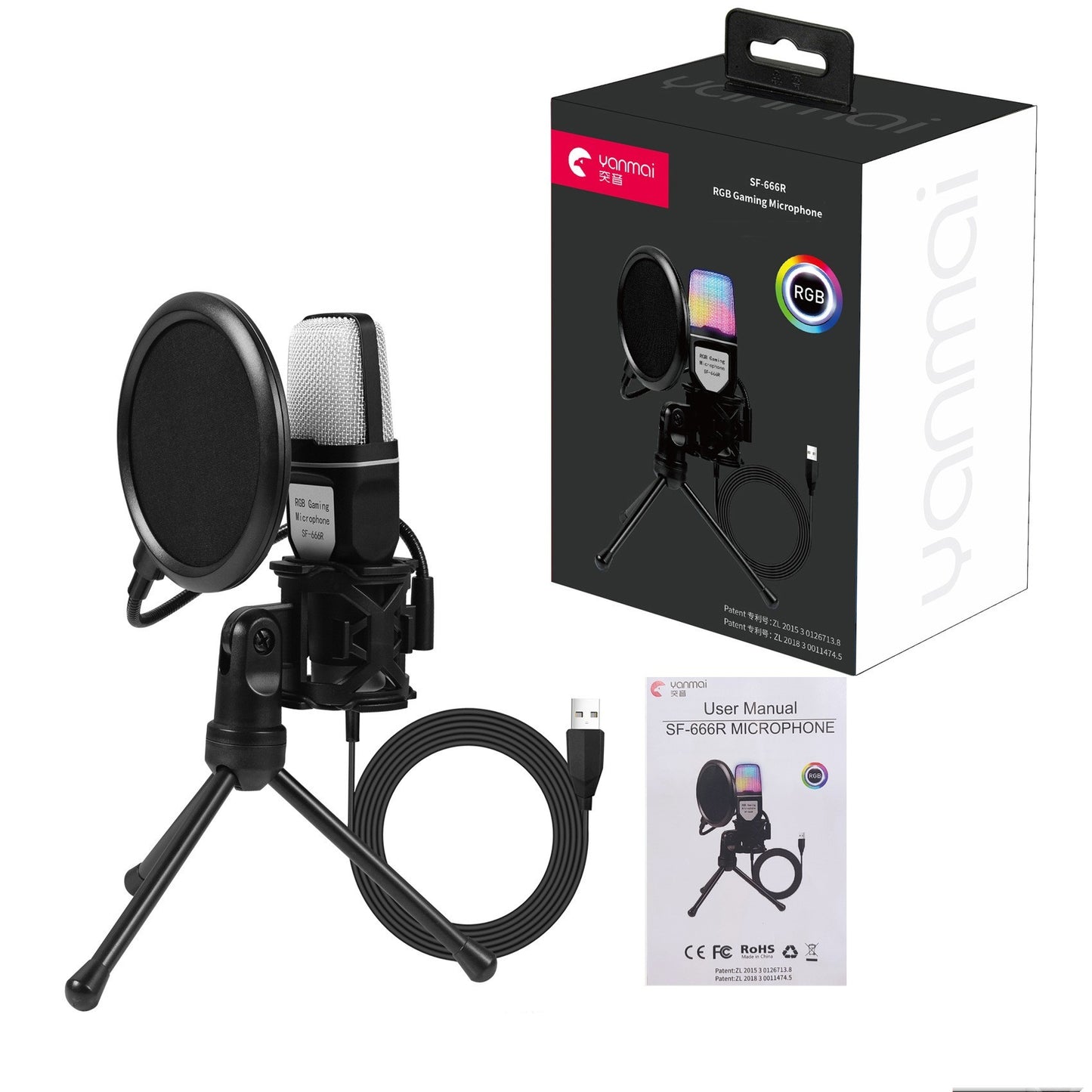 RGB Gaming Mircophone For Computer/Pcs